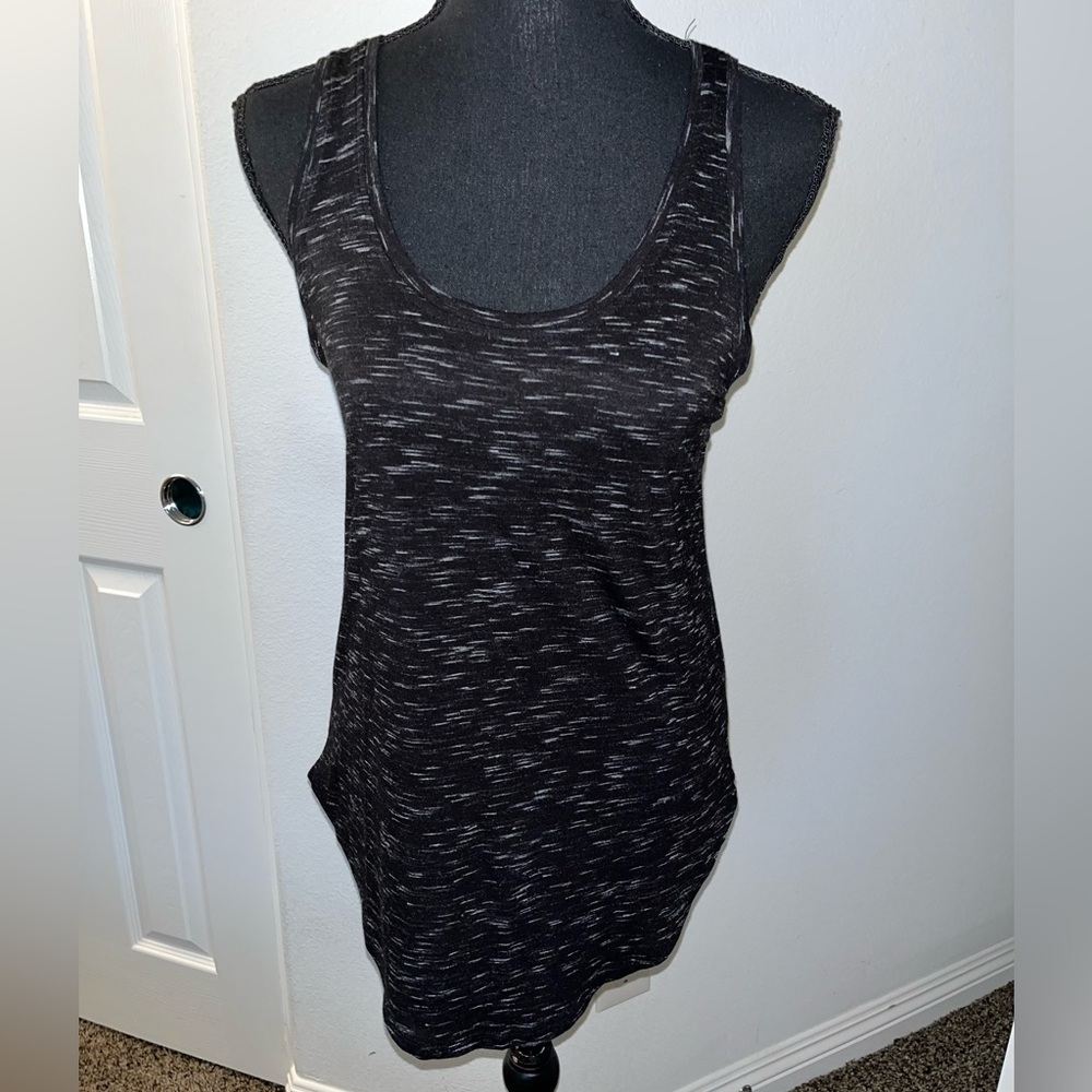 Black & White Marled Racerback Tank Top | Size Small | Lightweight